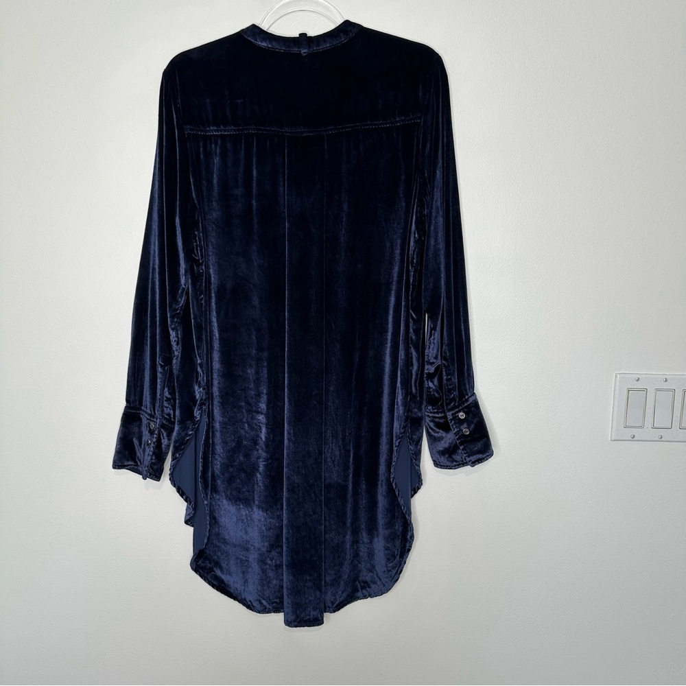 Maeve‎ Crushed Velvet Tunic Shirt Midnight Blue Size 12 - Picture 3 of 13